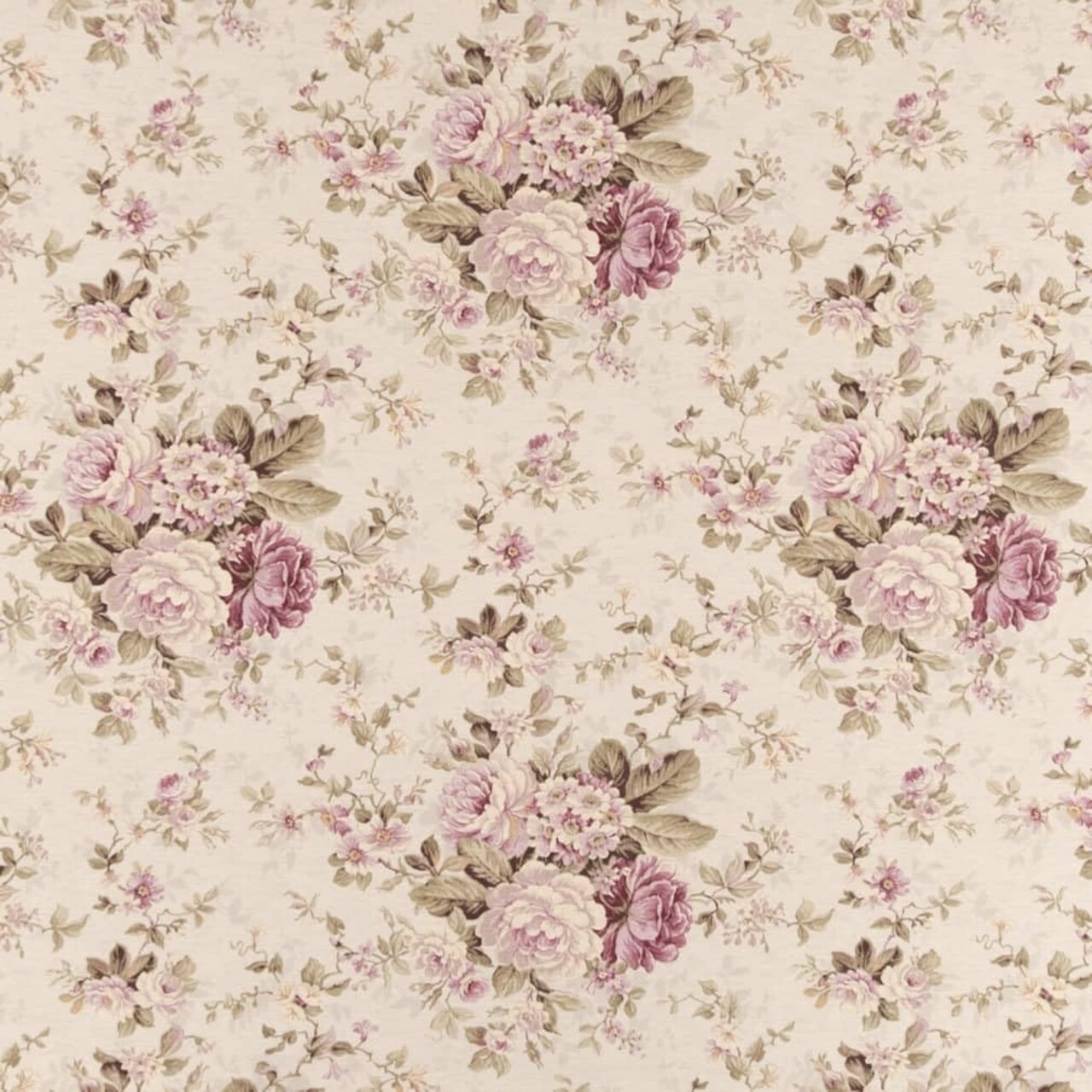 Purple Floral Print Upholstery Fabric by The Yard - SKU: Reid Petal
